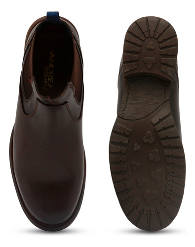 Botas Botin Andrea Men Hombre Cafe Piel Casuales Comodas