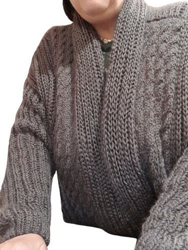 Cardigan Tapado Tejido A Mano Antialérgico Bisón