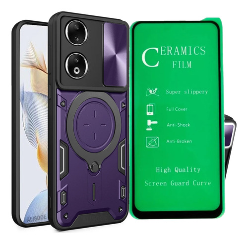 Funda Protector Cam Reforzado + Vidrio Cerami Para Honor X7b