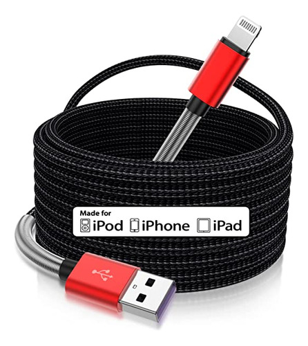 Cable De Carga Extra Largo Para iPhone De 15 Pies Lightning