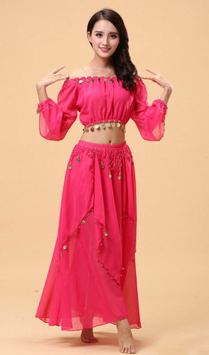 Conjunto De Disfraz De Danza Del Vientre De Bollywood De 2 P