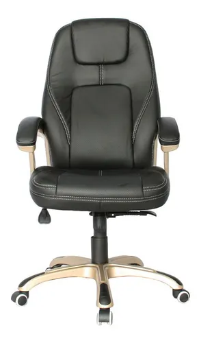 Silla Oficina Cuerina Gerencial Negra Belgica Alta Giratoria