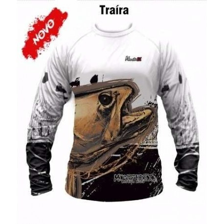 Camiseta Pesca Monster 3x New Fish Colection Traira Proteção