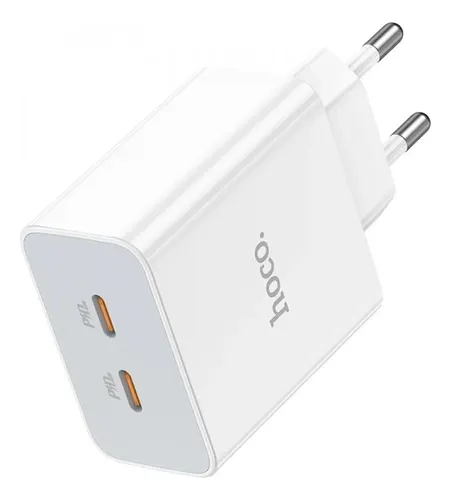 Cargador De Pared Hoco C108a Leader Dual Port Usb-c - Color Blanco