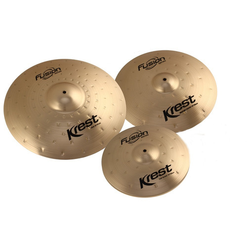 Set Pratos Bronze B8 Bateria Krest Fusion Fset 14 16 20 Bag