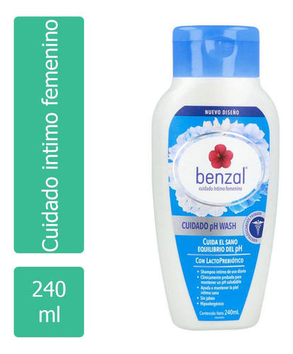 Benzal Cuidado Ph Wash Shampoo Intimo Botella Con 240ml