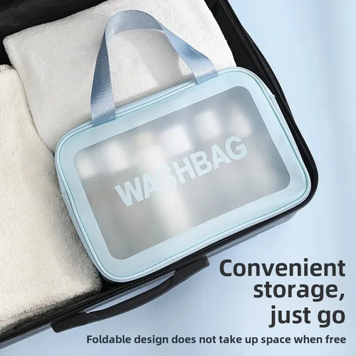 Bolsa De Maquillaje Impermeable De Doble Capa, Partición Por
