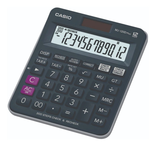 Calculadora Casio Mj120d Plus  Solar + Pila 12 Digitos