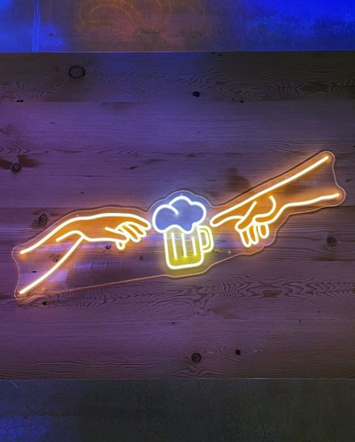 Letrero Led Neon Cerveza Bar Meme Alto 25cm Luminoso