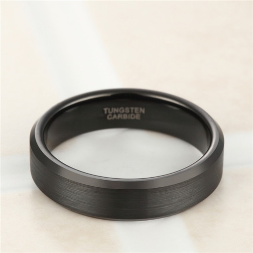 Imagen 2 de 4 de Anillo Tungsteno Ryux Iii Negro Mate