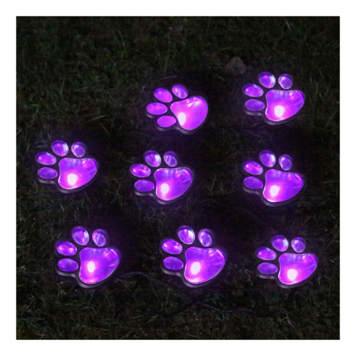 Cadena De Luces Solares Con Estampado De Patas Para Ext...