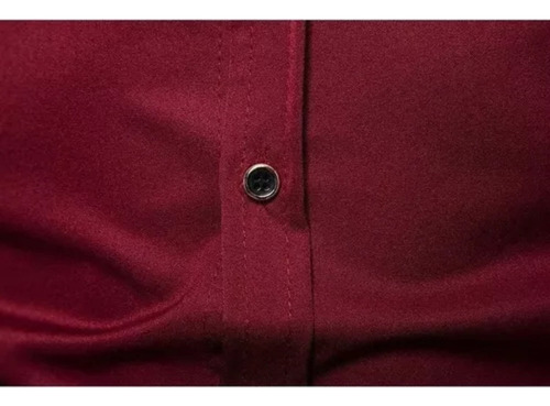 Camisa Informal De Manga Larga Con Cuello Alto Para Hombre