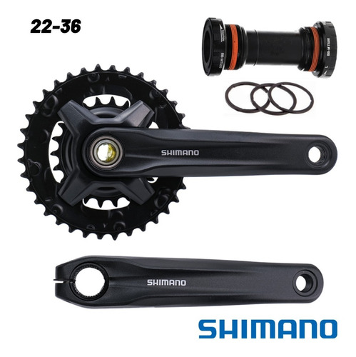 Biplato Shimano Altus 9 Velocidades 22-36 Mt210 Biela Hueca