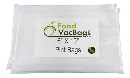 200 Foodvacbags 6-inch X 10-inch Pint Vacuum Sealer Bag Po