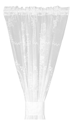 Cortina Para Puerta Francesa Con Encaje, 1 Par De Cortinas E