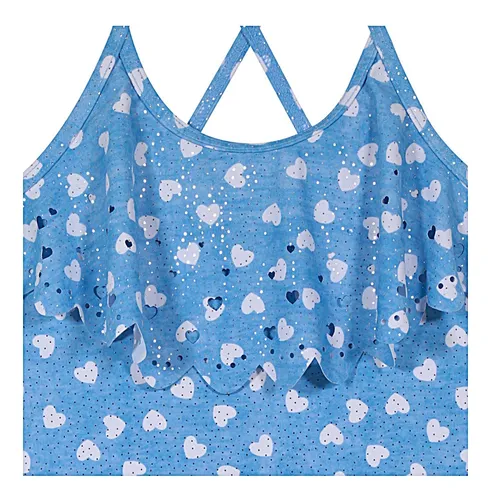 Traje De Baño Niña Tankini Uv30+ H2o Wear Celeste