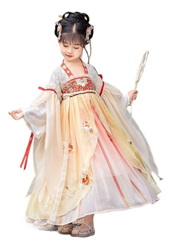 Vestido Hanfu Chino For Niñas, Disfraz De Año Nuevo, Hanfu