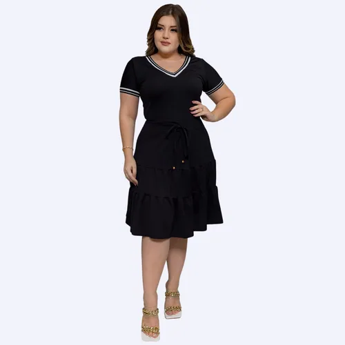 Vestido midi preto mercado cheap livre