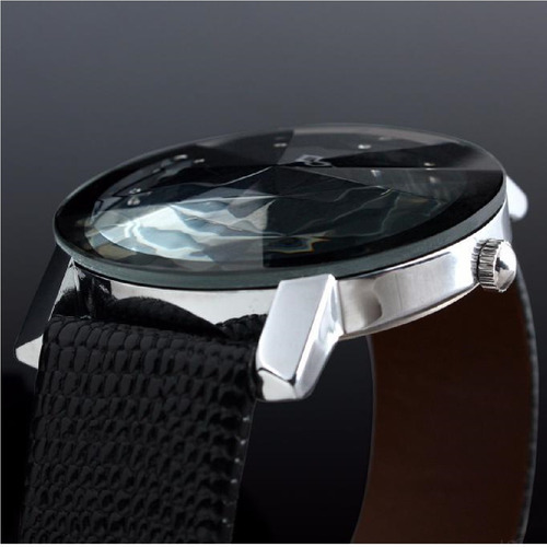 Relógio Feminino Social Quartz Pulseira Couro Preta