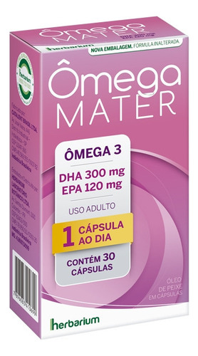 Ômega Mater Suplemento Para Gestante Com Ômega 3 30 Cápsulas