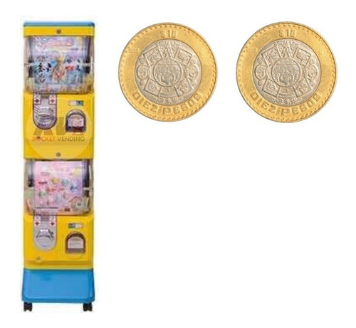 Todo Incluido Maquina Tomy 2 Pulgadas Cobro 20 Pesos Vending