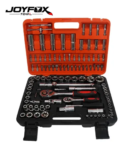 Joyfox Kit Jogo De Ferramenta Completo Soquetes E Chaves Aço Crv