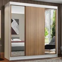Comprar Ropero Reno 3 Puertas Corredizas 2 Con Espejos Blanco\u002Fmarrón