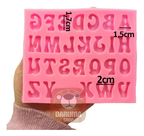 Imagen 2 de 6 de Molde Silicona Letras Mayusculas Retro Porcelana Belgrano