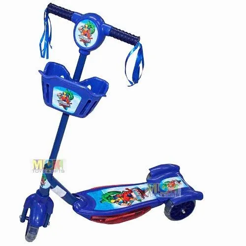 Scooter Patineta Ni os Con Luces Canasta 3 Ruedas Juguete