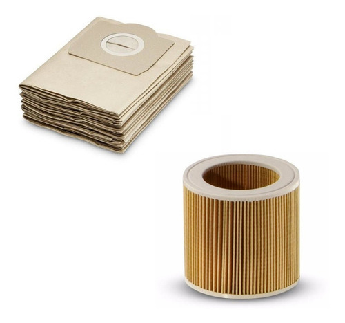 Imagen 1 de 6 de Filtro Cartucho Wd3 + Pack Bolsas Wd3 Karcher