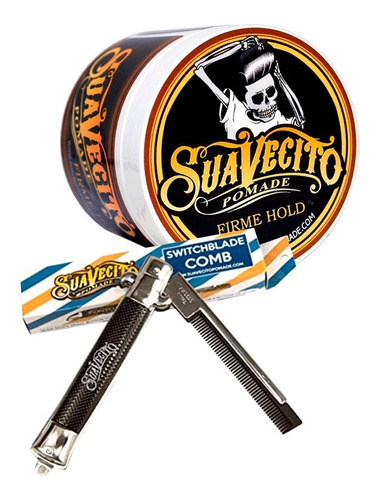 Suavecito Pomada Firme Strong Hold 4oz + Peine Tipo Navaja