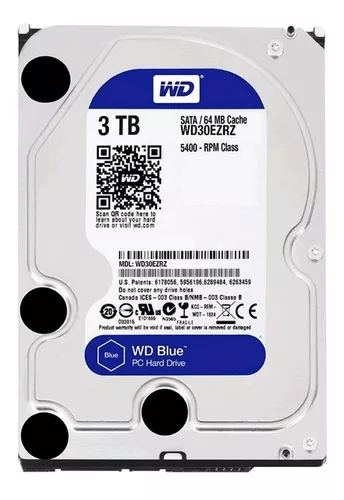 imagen mensaje Ondular Disco Rigido 3tb Western Blue Sata 3 64mb + Envios Gratis Pc