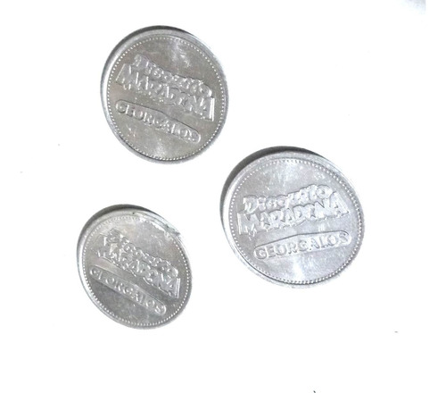 3 Antiguas Fichas Token Dieguito Maradona Georgalos Tijera Z (Usado)