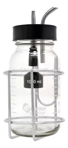 Frasco Vidrio Tapa Manguera Aspirador Succion Infra 1 Lts
