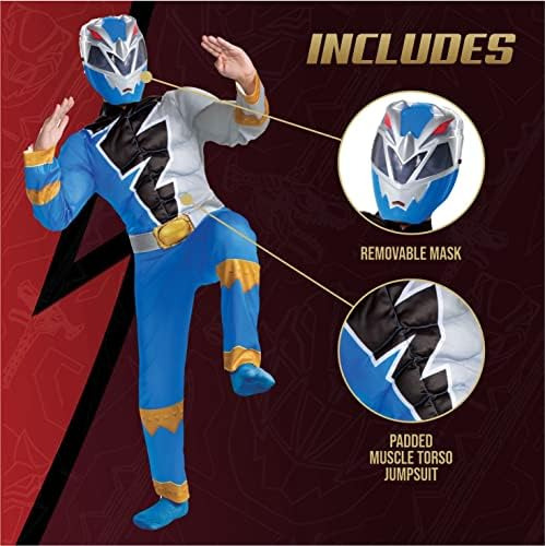 Disfraz De Power Ranger Azul Para Niños, Traje Oficial De Po