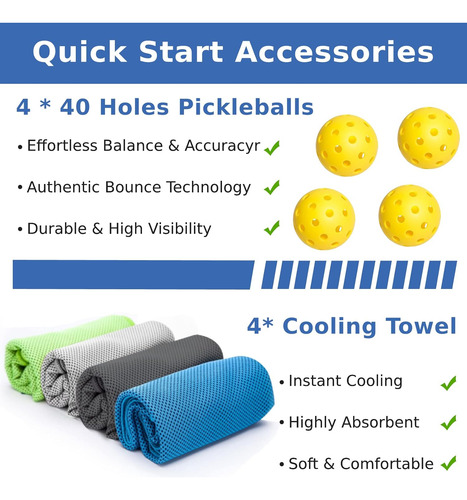 Paletas De Pickleball, Juego De Pickleball Con 4 Paletas De