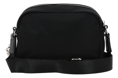 Bolso Crossbody Barbie Gorett Mediano Color Negro Gia Dama Acabado De Los Herrajes Níquel Diseño De La Tela Liso