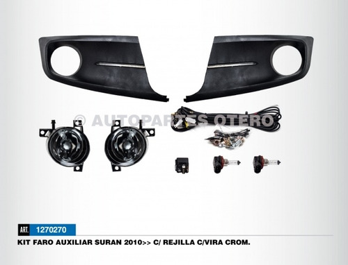 Kit Faro Auxiliar Suran 2010 A 14 C Rejilla Con Vira Cromada