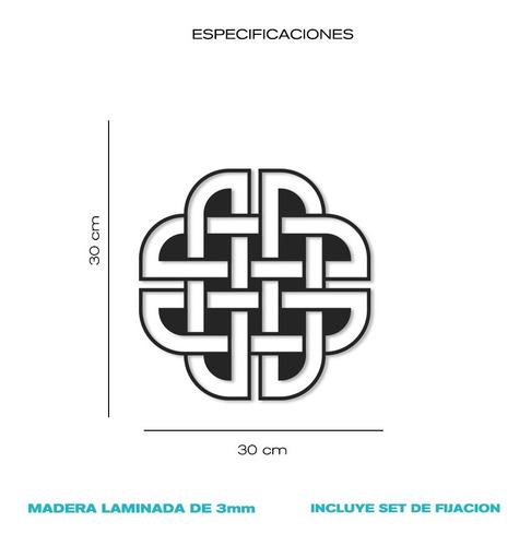 Imagen 8 de 8 de Cuadro En Madera Calada Mandala Celta Nórdico Cruz
