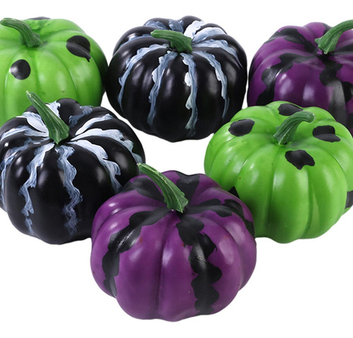 6 Piezas De Calabazas Artificiales Falsas Modelo De Mesa