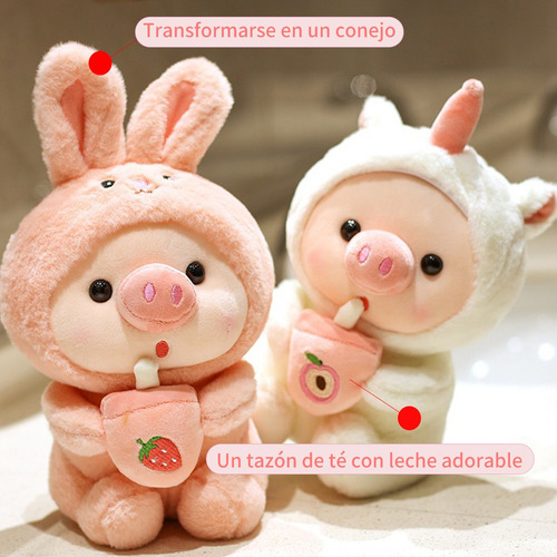 Peluche Cerdito Puerquito Kawaii Conejo Rana Unicornio 3pc Mix De Colores