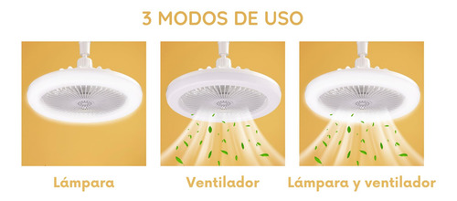 Ventilador De Techo Con Luz Led Ajustable 3 Velocidades