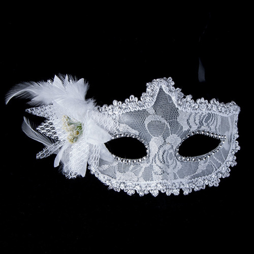 Máscara De Mascarada Con Flores Laterales, Máscara De Mardi
