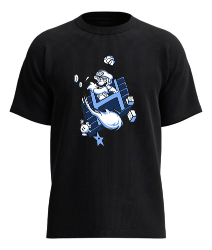 Playera Super Mario Bros Hongo Fuego Bomba Azul
