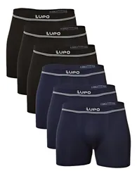 Kit 6 Cuecas Lupo Am Boxer Sem Costura