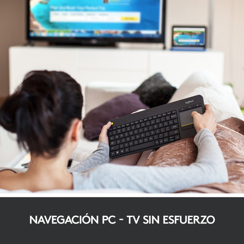 Teclado Inalámbrico Logitech K400 Plus Negro Idioma Español