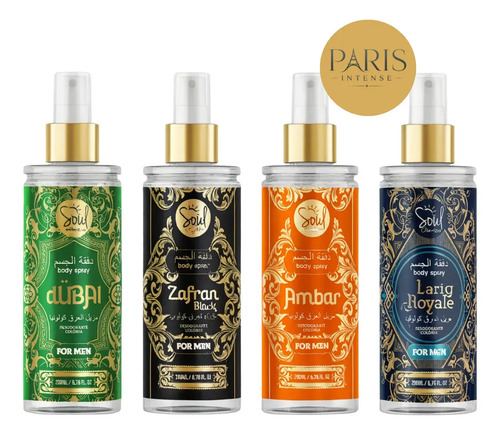 Body Splash Arabe C/4un 200ml Perfume Masculino De Luxo