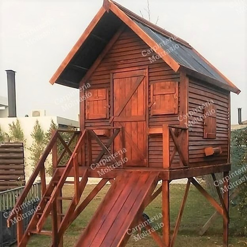 Casita Tipo Cabaña - Modelo Cuadrada - Fabricada En Madera