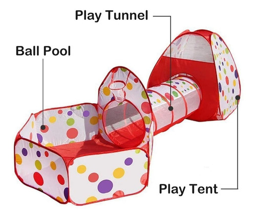 Juego Infantil 3en1, Bebe,niños,casita Carpa,tunel,piscina 