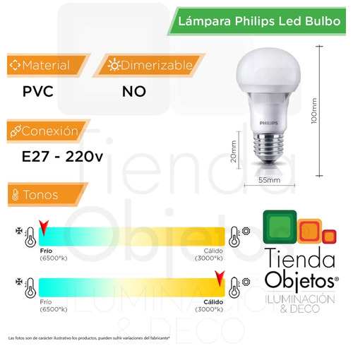 Lampara Foco Philips Led Bulb 12w = 95w Calida Fria E27 220v